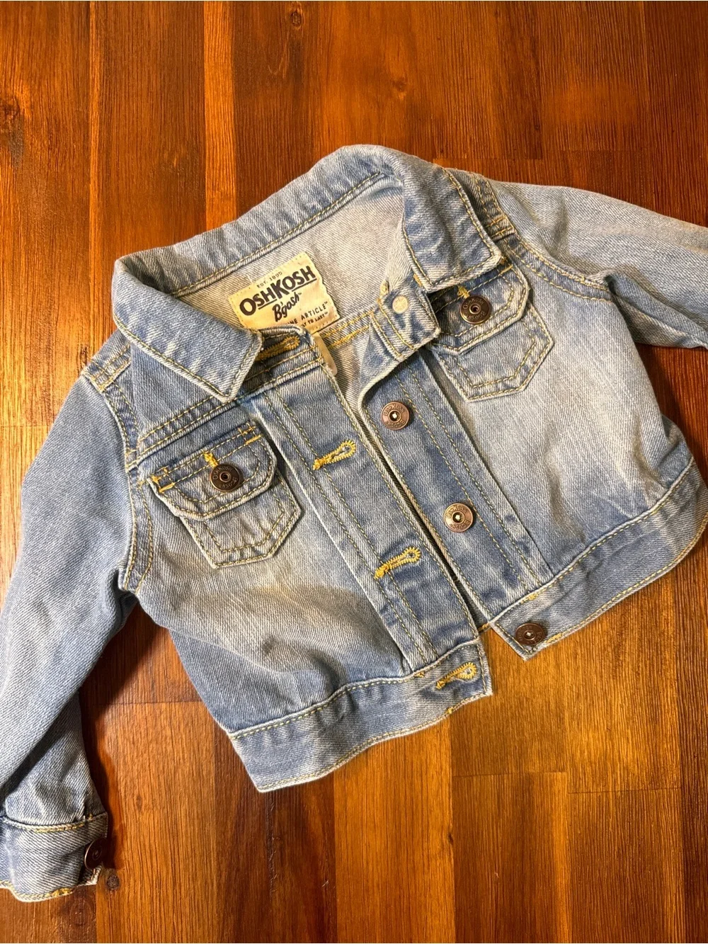 OshKosh B’gosh Baby Denim Jacket 12M Light Wash Classic Jean Jacket